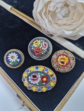 Vintage Micro Mosaic Italian Brooches Job lot Bundle x4