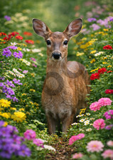 Deer Metal Sign Retro Style