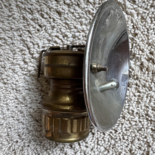 Antique brass carbide miner - carbide,