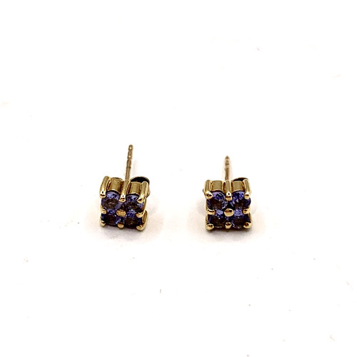 Tanzanite 9ct gold earrings - tanzanite,