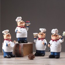 French Decorative Chef Figurine Ornaments - 3D Resin Home Decoration for Kitchen