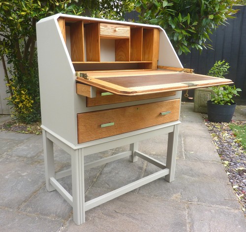 Renovated vintage oak writing - vintage,