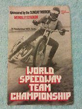 WEMBLEY 1973 ORIGINAL SPEEDWAY PROGRAMME. WORLD TEAM CHAMPIONSHIP. 15th SEPT