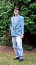 1980s Men's 'Coletti' petrol blue double-breasted blazer
