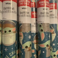 4 Rolls Baby Yoda Gift Wrapping Paper,50sq Ft Each See description