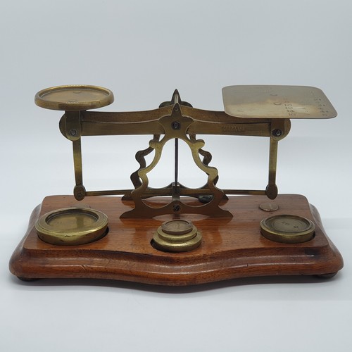 Victorian brass postal scales - victorian,