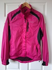 Muddy Fox Cycling Jacket UK10 Hot Pink Zip Up Reflective Trim Mesh Lined VGC