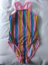 Girls Stripy Swimming Costume