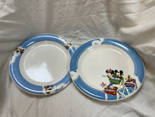 Disney Blue Gibson Stoneware Plate x2 USED