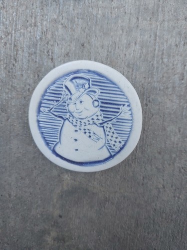 Vintage pottery snowman - vintage,