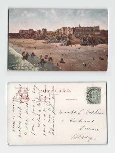 Postcard the sands - postcard, tenby