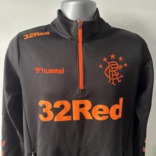 Glasgow Rangers FC Training Top Quarter Zip Black Size M Hummel