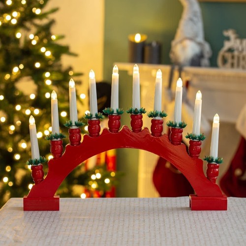 Candle bridge wooden red - candle,