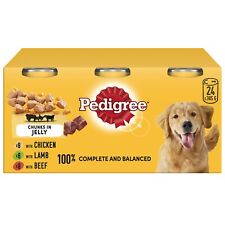 24 x 385g Pedigree Adult Wet Dog Food Tins Mixed Selection in Jelly Dog Can