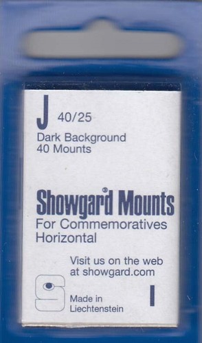 Showgard stamp mounts - j, 40/25