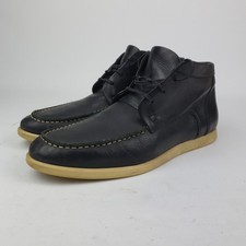 Shofolk Sho's By Folk Black Leather Moccasin Chukka Ankle Boots EU41