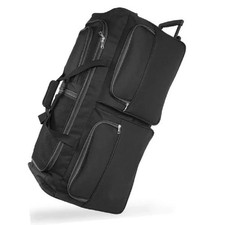 DK Luggage 34" Wheeled Holdall - XL Wheeled Duffle Bag in Black