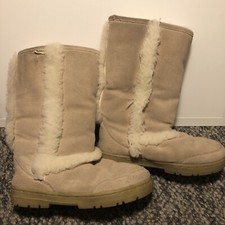 Bearpaw Women Kendall Snow Boots Winter Sherpa Ivory/Cream,Suede Sheepskin,UK 5