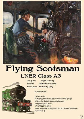 Vintage railway poster flying - vintage,