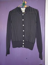 VINTAGE ESCADA BLACK BEADED TWINSET..SIZE EU38..SIZE 12