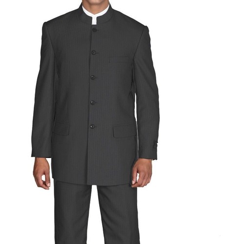 Men mandarin collar - mandarin, black