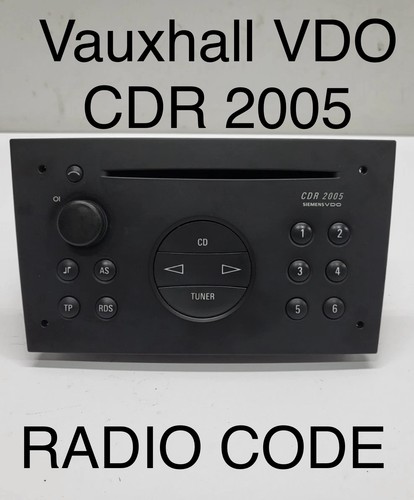 Vauxhall vdo cdr 2005 - vauxhall,