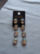 Silver Tone Diamante Stud Drop