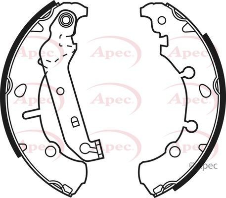 Apec rear brake shoe set - apec,