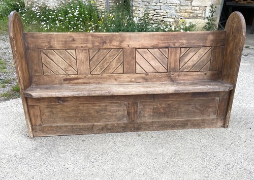 Antique pine church pew - pine,