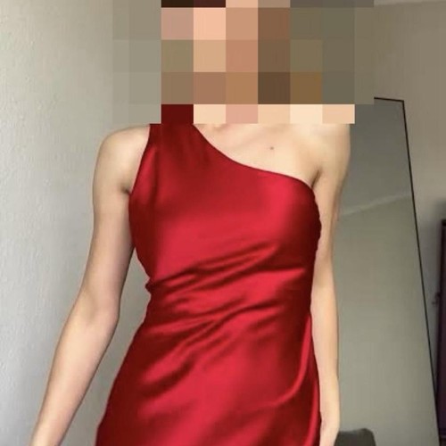 Zara red satin one shoulder - satin,