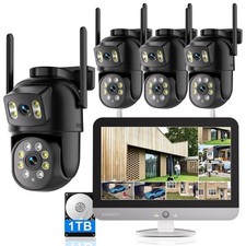 Wireless CCTV Home Security 8MP Audio PTZ Camera System 12" Monitor 16CH NVR 1TB