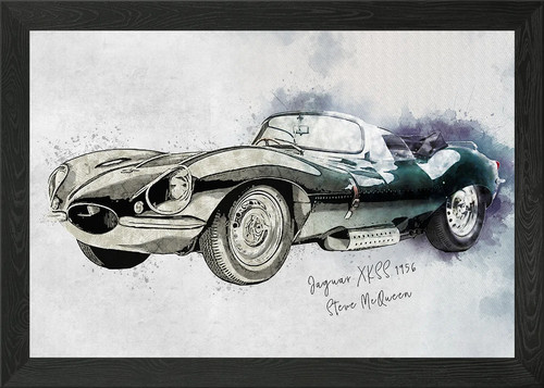 Jaguar xkss 1956 framed - jaguar,