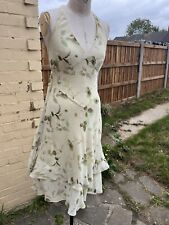 DESIGNER MARIA GRACHVOGEL SILK HALER V-NECK DRESS SIZE 10 FIT & FLARE FLORAL