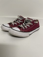 Converse All Star Chuck Taylor Canvas Low Top Shoes Youth 1 Junior Maroon Red
