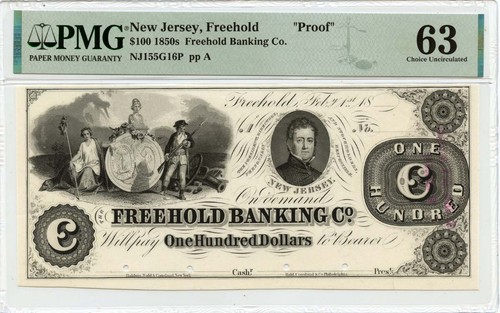 1850s 100 freehold new - 1850s, $100