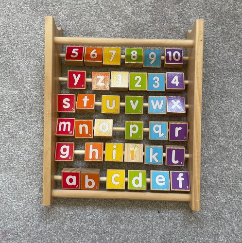 Wooden abacus alphabet blocks - alphabet,