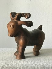 Young Aries - Vintage Original Unique Wood Sculpture, by artist Lidia Mihaescu