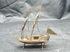 ANTIQUE CHINESE SILVER SAILING SHIP ORNAMENT DECORATIVE NAUTICAL BOAT