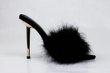 Fluffy pink marabou shoes feather heels for wedding/bridal/luxury boudoir