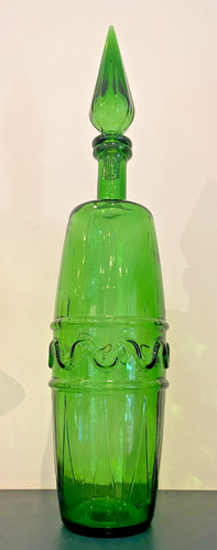 Vintage green glass genie - vintage,