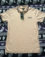 Hugo Boss Peach Apricot Coloured Polo Top T-shirt Shirt Sz L BNWT