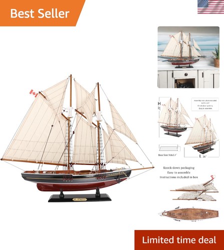 Wooden sailboat model - 26",