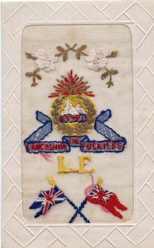 Ww1 patriotic embroidered silk - embroidered,