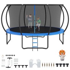 VEVOR 14FT Outdoor Recreational Trampoline for Kids with safety Enclosure Net