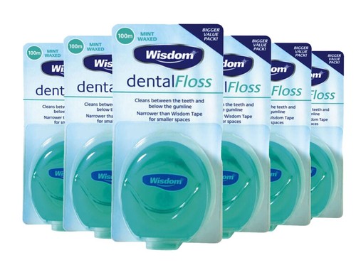 Wisdom dental floss waxed mint - dental,