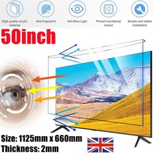 50" inch TV Screen Protector Clear ANTI-BLUE Protection Cover Thickness 2mm UK