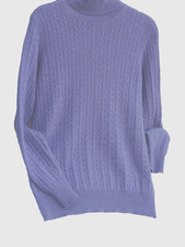 Marks & Spencer Hyacynth  100% Cashmere Cable Knit   Roll  Neck  Jumper
