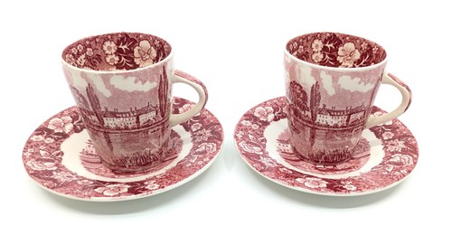 Red willow pattern coffee - willow, x