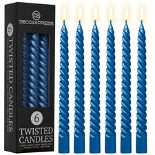 DecoExpress Pack of 6 Twisted Candles 6 Hours Romantic Festive Decor