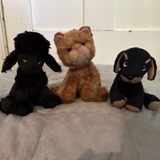 Russ Berrie 3 Toys Frenchie Poodle Biscuit Rottweiler (Luv Pets) & Whiskers Cat 